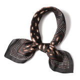 European and American classic leopard scarf silk small square scarf lady professional scarf large lattice simple wild small silk