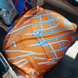 Custom korean orange belt scarves decorative bags women silk design square scarf