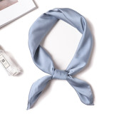 New silk hand feeling square scarf custom pure color fashion wild decoration small scarf stewardess professional silk scarf