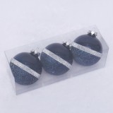 8cm PET dark blue fabric painted ball for decoration