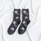 Hot Custom Wholesale  Cartoon Design  Cute Cotton  Funny Girls Woman  Happy Socks