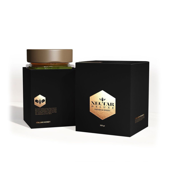 Custom cardboard paper foldable boxes luxury empty honey jar bottle packaging box