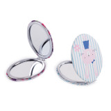 Wholesale Portable Makeup Mirror Small Makeup Fold Ellipse Pocket Mirror