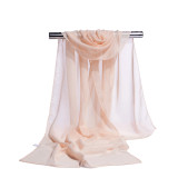 High Quality Chiffon Scarf Women Silk Scarves Chiffon Thin Shawls And Wraps Pure Color Hijab Stoles