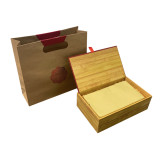 Custom Logo Luxury Bamboo Printing Paper Book Shaped Rigid Cardboard Tea Gift Box Packaging With Bag