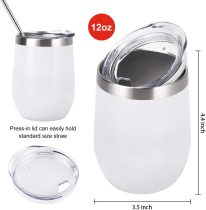 Mini 12oz Stainless Steel Wine Skinny Smoke Tumblers Double Wall Insulated Vacuum Beer Coffee Mugs Color Changing Travel Tumbler