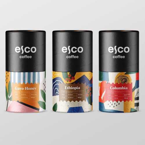 Custom logo cardboard paper cylinder round tea coffee capsule gift packaging box