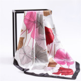 Women new color matching wave dot stewardess professional wear decoration small square silk scarf printing