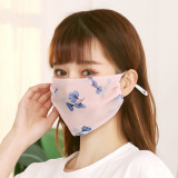 Wholesale Chiffon Mesh Thin Summer Women Mouth Maskes Washable Breathable Resuable Floral Printed Face Maskes Windproof