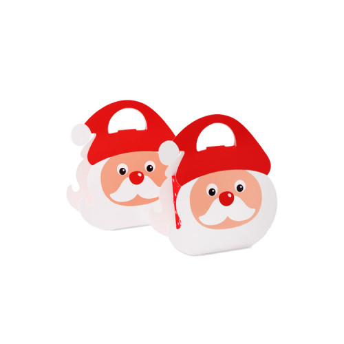 Hot Sale Santa Claus Christmas Deer Shape Christmas Decoration Gift Box With Handle For Candy Cookies Chocolate Snack Packing