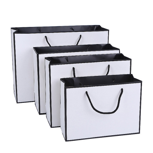 White shopping bags luxury clothes box packaging clothing carton packaging