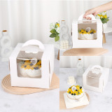 Wholesale Customizable Box Small Carton Wedding Cake Box With Window Fold Carton Transparent Flower Box