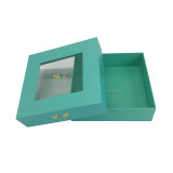Custom Logo Rigid Hard  Cardboard Lid And Base  Box with Window
