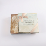 Colorful marble printing ribbon bow eid mubarak empty gift sweet mother's day gife box