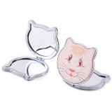 Professional Custom Logo Cat Shape Print Portable Mirror Custom Cosmetic Mirror