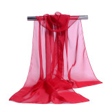 High Quality Chiffon Scarf Women Silk Scarves Chiffon Thin Shawls And Wraps Pure Color Hijab Stoles