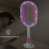 hot sale  USB charging electric mosquito racket Hand held mosquito swatter with base  factory price