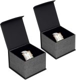 high quality magnetic flip paper watch packaging box custom logo
