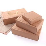 Custom logo kraft paper gift box folding packaging kraft paper with lid