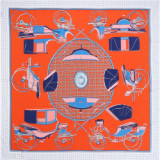 2021 Fall Winter New Silk Scarf Women America Carriage Pattern Twill Silk 130cm Shawl Scarf