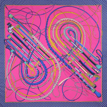 Fall Winter New Silk Scarf Women European Style Horse Whip Pink Twill Silk Square Scarf Gift Scarf