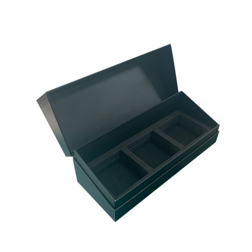 Black Paper Cosmetic Candles Perfume Packaging Boxes Magnetic Paper Packaging Box With Insert