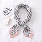 Custom Folds Small Silk Scarf Ladies Wild Decorative Winter Square Scarf Wrinkle Wholesale Neckerchief Scarf