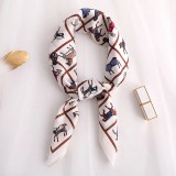 Spring And Autumn Lady Luxury Travel Shawl New Style Printed Large Square Beach Silk Head Scarf