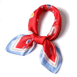 Custom air hostess square silk scarf cartoon pattern cute female professional silk scarf decoration scarf