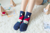 2021 Cartoon Socks Coral Fleece Socks For The Elderly Christmas Socks Elk In Tube Floor Warm Christmas