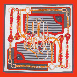 130*130cm New Twill Silk Scarf Design Bandana Chain Printing Scarf Women Shawls Luxury Brand Women Wraps Silk Scarves