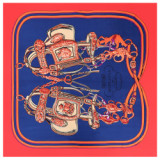 Spring and autumn keychain pattern pleated wrap ladies decorative silk square scarf