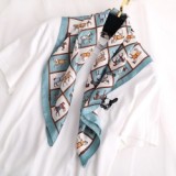 Spring And Autumn Lady Luxury Travel Shawl New Style Printed Large Square Beach Silk Head Scarf