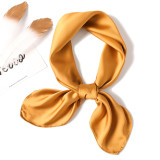 New silk hand feeling square scarf custom pure color fashion wild decoration small scarf stewardess professional silk scarf