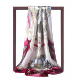 Japanese Korean Version New 70cm Silk Scarf Female Letter T Printed Small Scarf Neck Decoration Luxury Silk Scarf