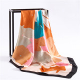 Women new color matching wave dot stewardess professional wear decoration small square silk scarf printing