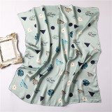 Pastoral style fashion square scarf ladies professional flower leaf pattern silk scarf student scarf 70cm