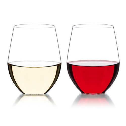 BPA Free plastic clear tritan high quality stemless plastic	reusable wine glass double wall glasses