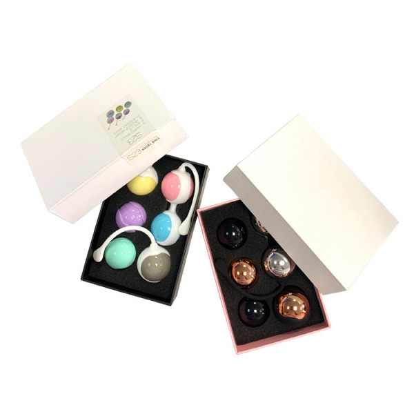 Custom Logo Retail White 2 Pieces Paper Woman Kegel Balls Set Package Boxes For Sex Toy