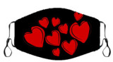 Factory custom logo printed love face maskes comfortable breathing cotton cloth black maskes for Valentine's Day women gift