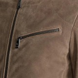 OEM custom men stand collar softshell bomber suede trucker jacket with zip pocket