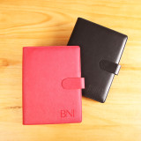 Factory price custom made promotional magnetic clasp binder rings writing pocket notebook stationery with pen