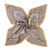 European and american cashew women's silk satin shawl heavy twill 100cm square scarf