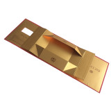 Custom Gold Cardboard Flat Folding Hair Extension Paper Packaging Gift Box With magnet close