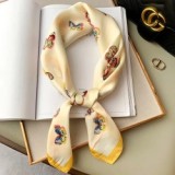 Spring And Autumn Lady Luxury Travel Shawl New Style Printed Large Square Beach Silk Head Scarf