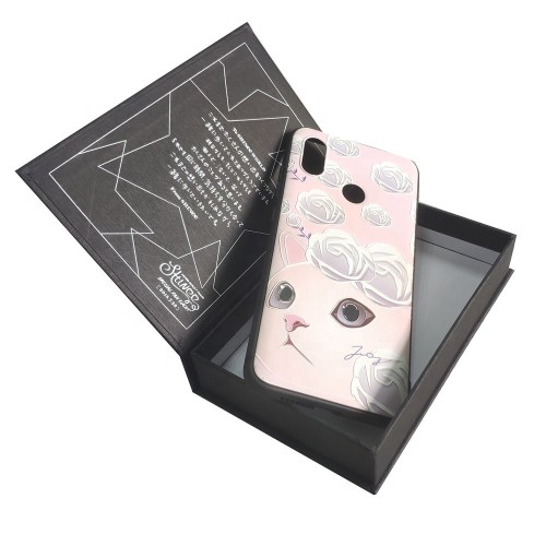Custom Logo Book Shape Magnetic Closure Paper Cardboard Retail Cell Phone Case Boxes Packaging