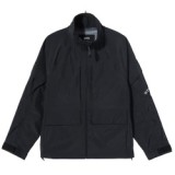 OEM custom 100% nylon collared black plain cargo waterproof jacket with pocket sleeve
