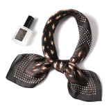 European and American classic leopard scarf silk small square scarf lady professional scarf large lattice simple wild small silk