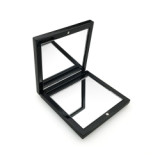 Private Label Customized Logo Small Abs Blackplastic Compact Mirror