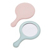 Wholesale New Design Custom Logo Outdoor Portable Pu Round Hand Mirrors With Handle